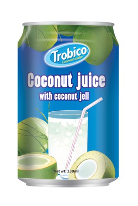 727 Trobico Coconut juice with coconut jell alu can 330ml